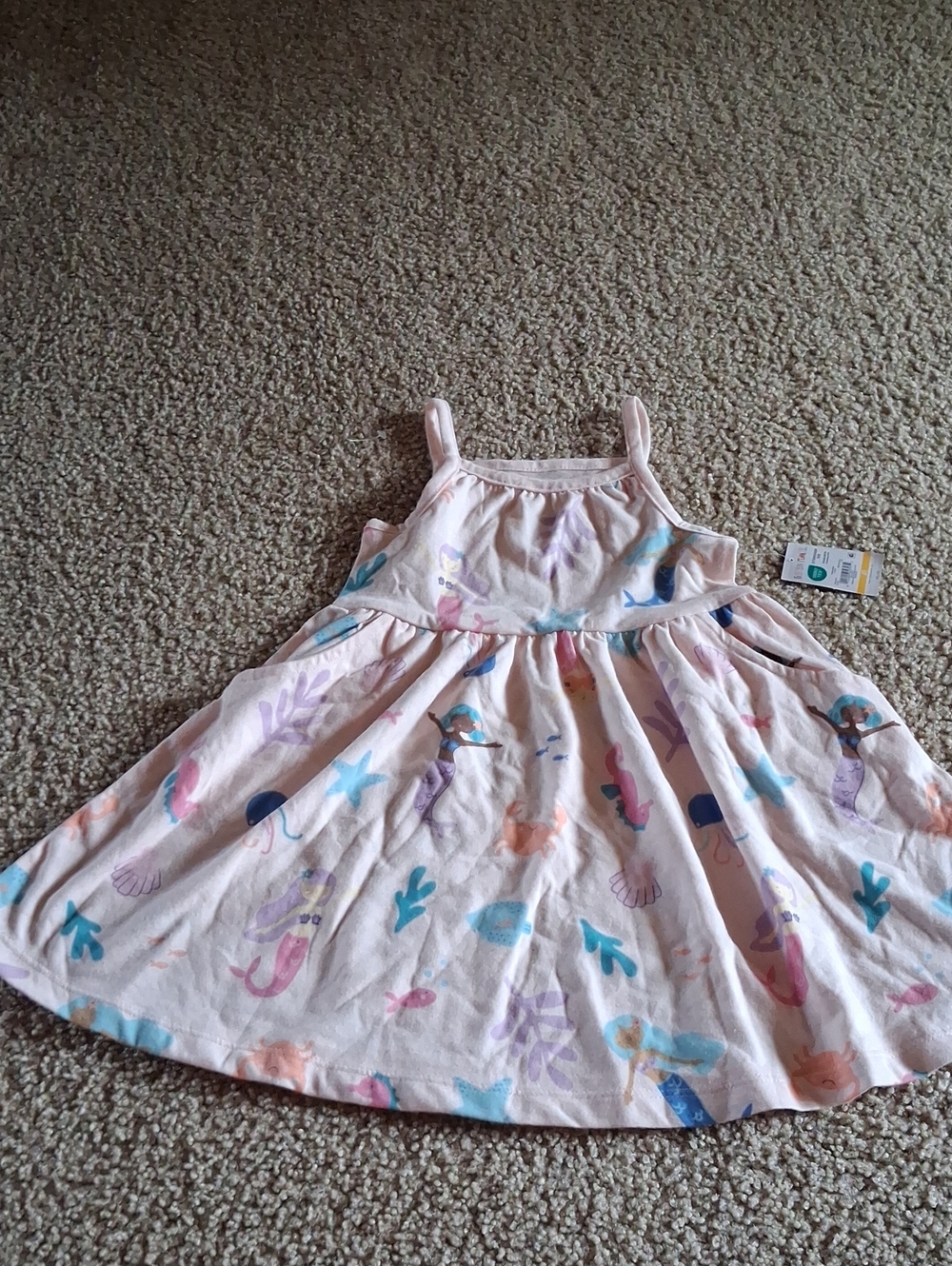 Garanimals 2T Toddler Girl Light Pink Mermaid Print Sundress Tank Dress